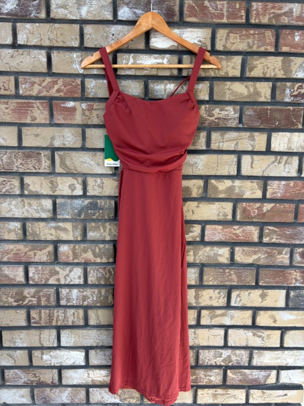 ☀️ Halara Ruched Lace Up Backless Split Bodycon Midi Dress M - Picture 3 of 9